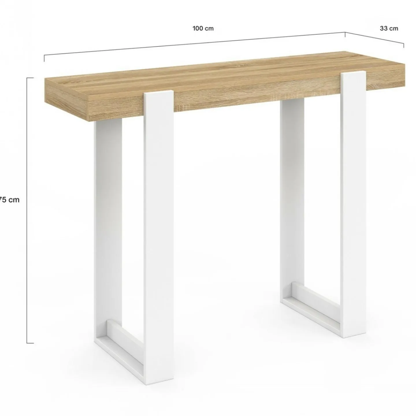 Console d'entrée bois et blanc style industriel*IDMarket Best