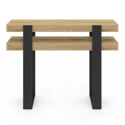 Console double bois et noir*IDMarket Outlet