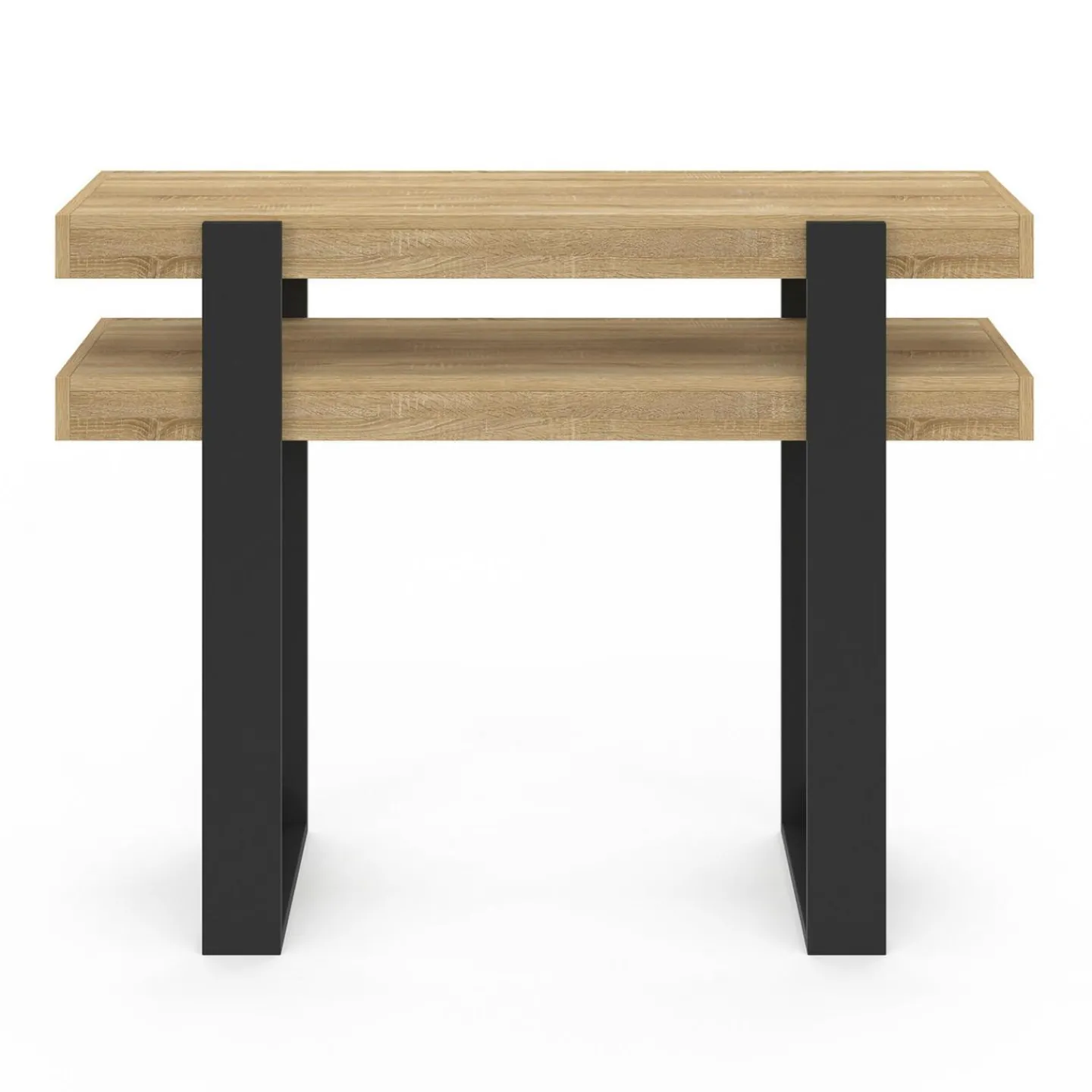 Console double bois et noir*IDMarket Outlet