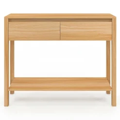 Console effet teck 2 tiroirs 1 étagère*IDMarket Outlet