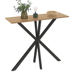 Console en bois avec pied araignée métalique noir*IDMarket Discount