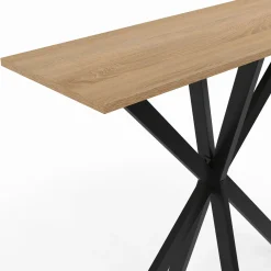 Console en bois avec pied araignée métalique noir*IDMarket Discount