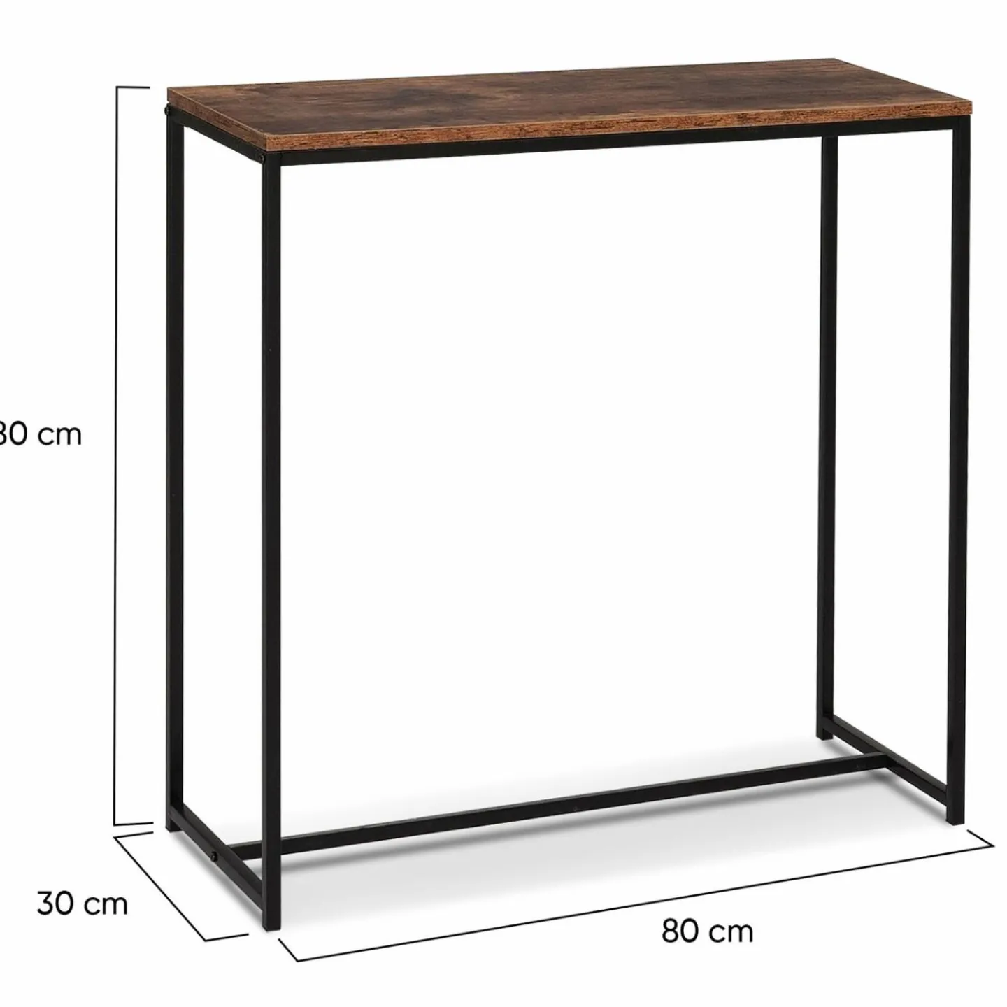 Console industrielle bois effet vieilli et métal noir*IDMarket Clearance