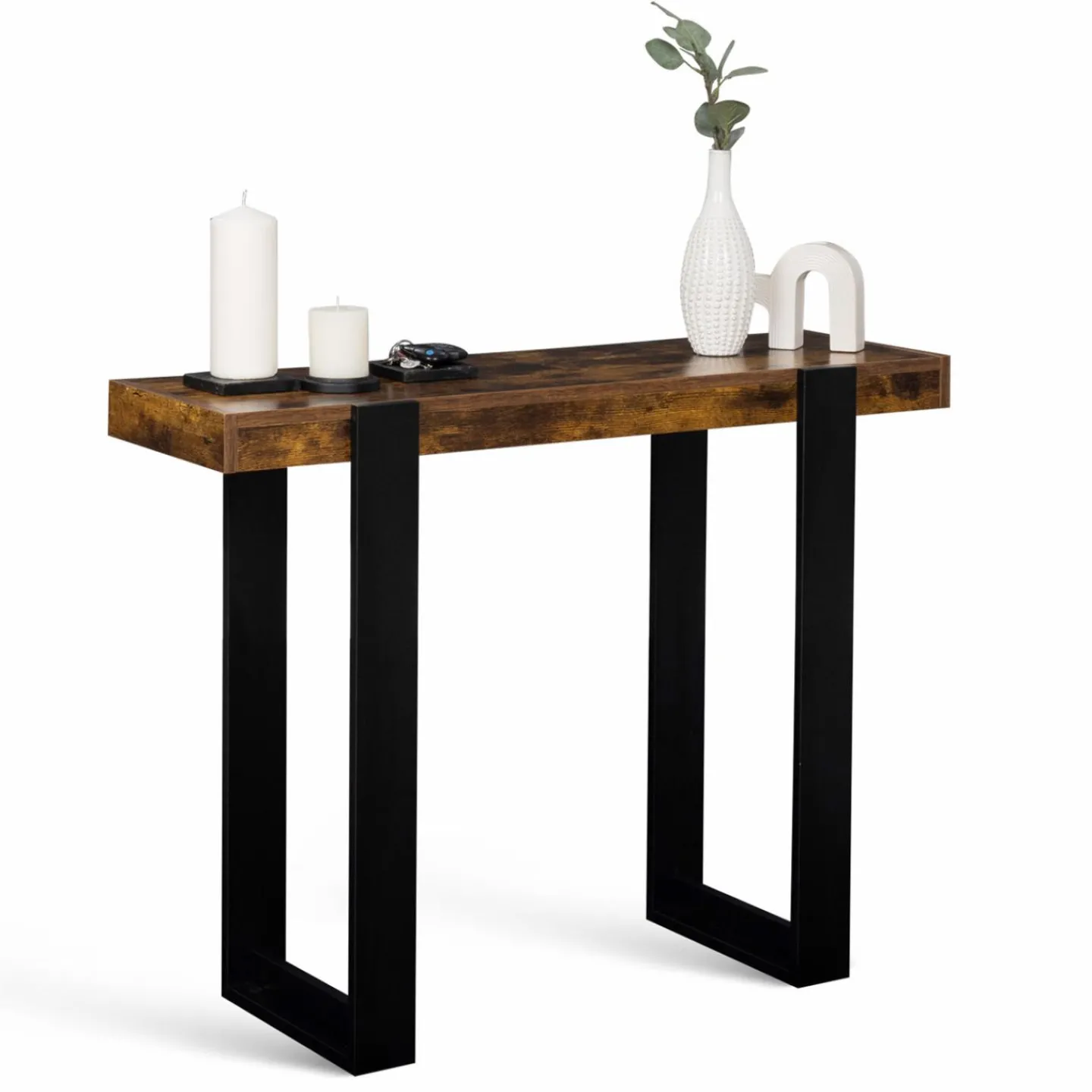 Console noire et bois effet vieilli*IDMarket Hot
