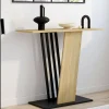 Console plateau bois et pied croisé noir*IDMarket Best