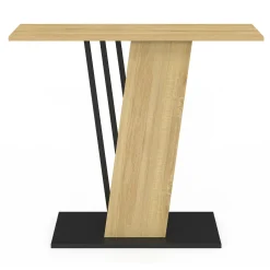 Console plateau bois et pied croisé noir*IDMarket Best