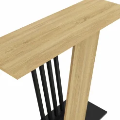 Console plateau bois et pied croisé noir*IDMarket Best