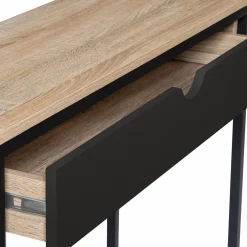 Console style industriel bois et métal 90 cm avec tiroir*IDMarket Online