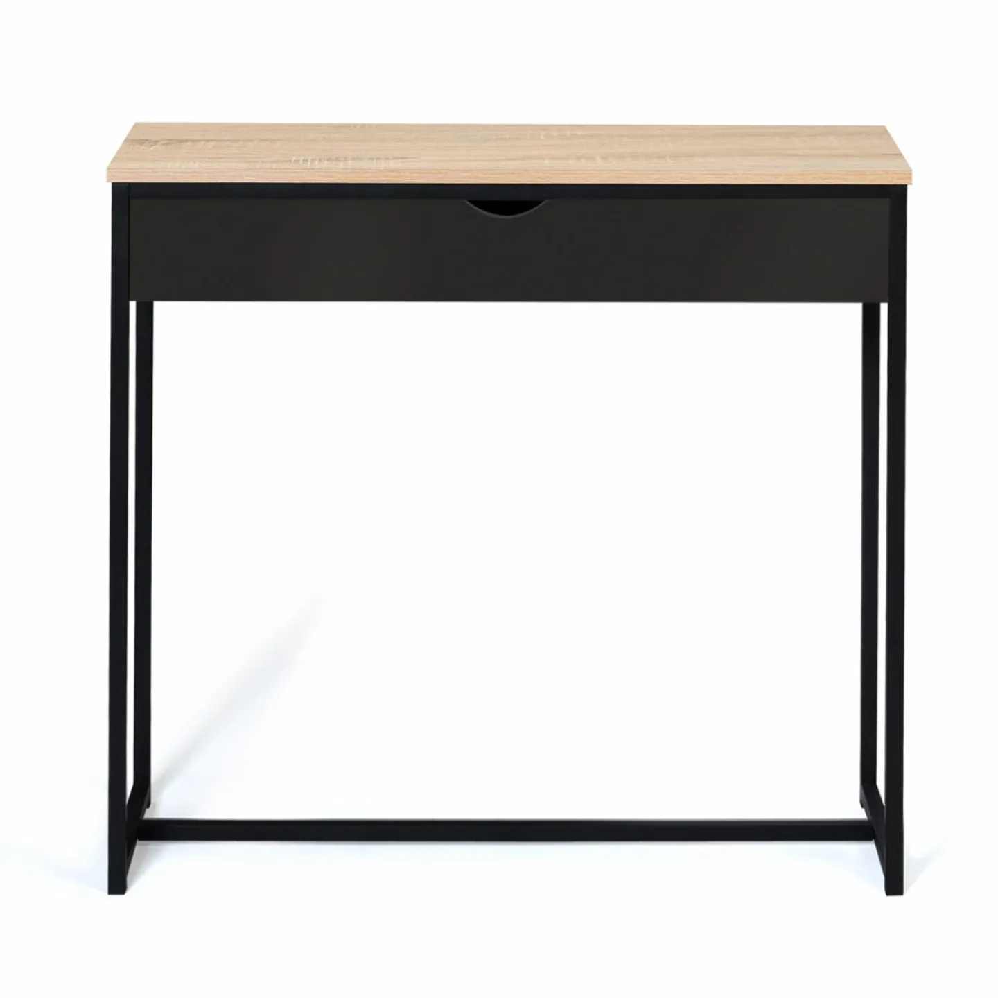 Console style industriel bois et métal 90 cm avec tiroir*IDMarket Online