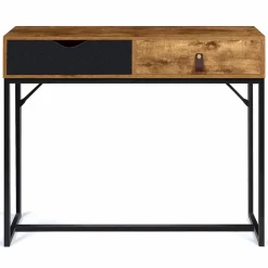 Console style industriel bois et métal 2 tiroirs*IDMarket Outlet