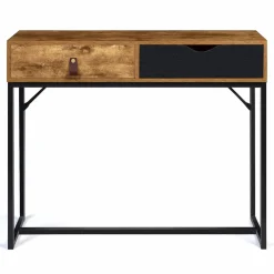 Console style industriel bois et métal 2 tiroirs*IDMarket Outlet