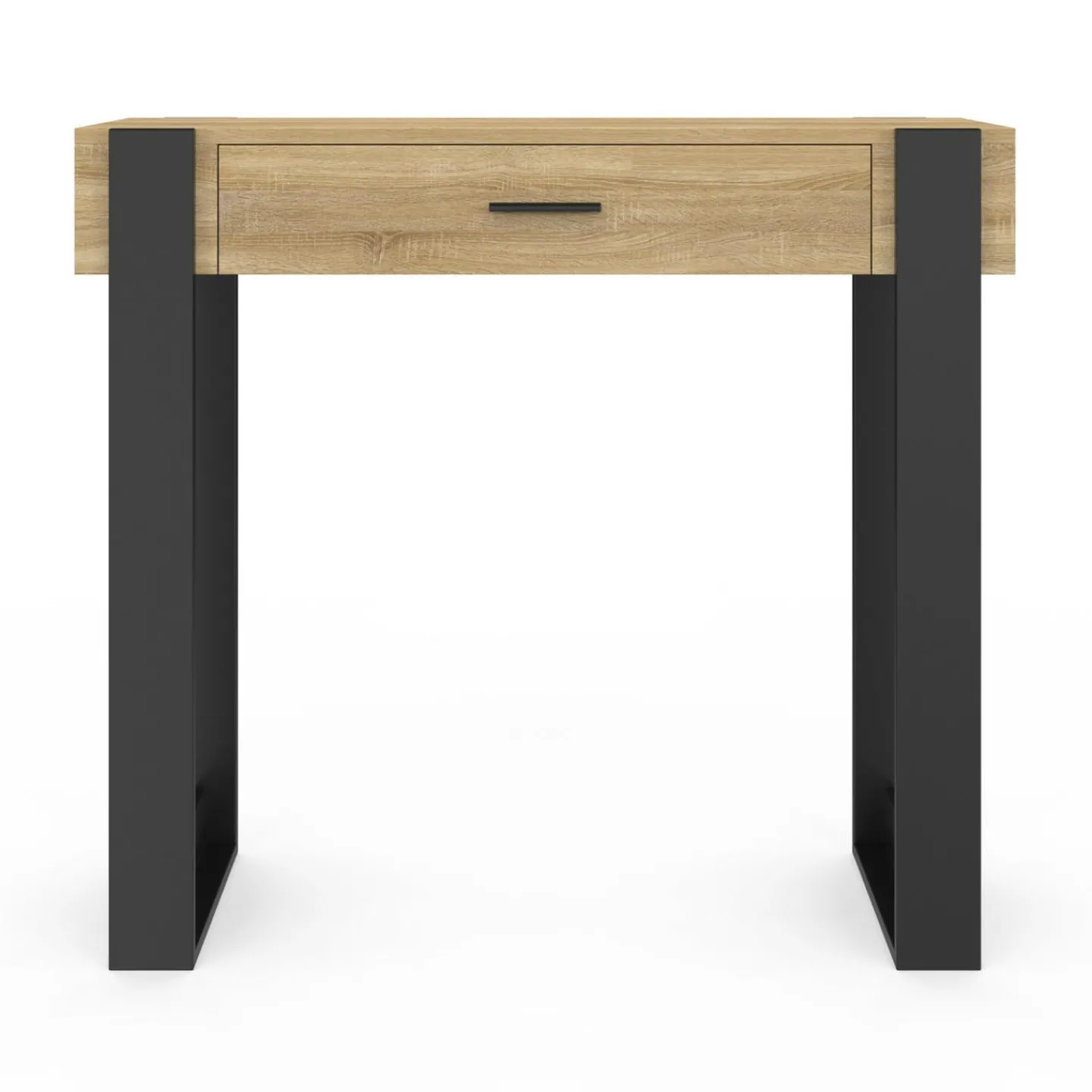 Console style moderne bois et noir 90 cm avec tiroir*IDMarket Hot