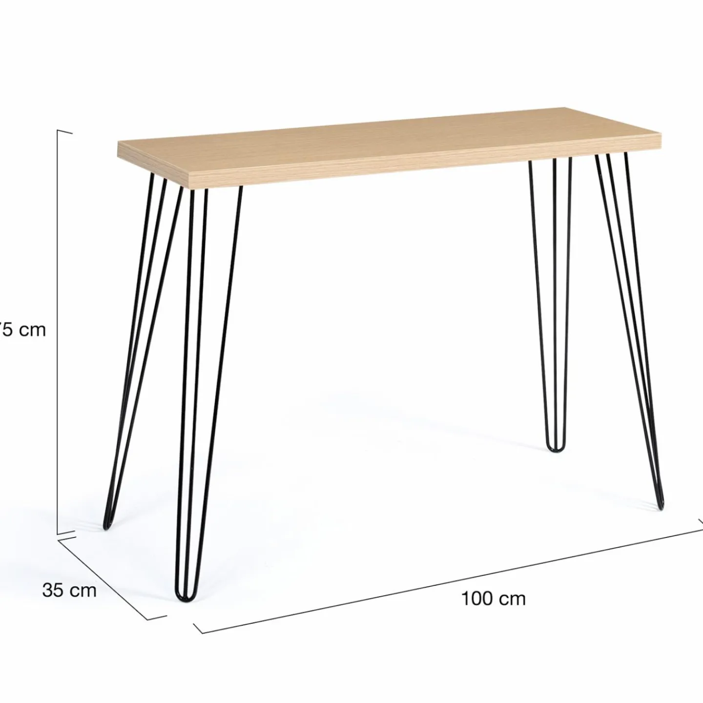 Console vintage bois pieds épingle*IDMarket Discount