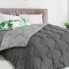 Couette bicolore 200x200 gris foncé et gris clair*IDMarket Hot