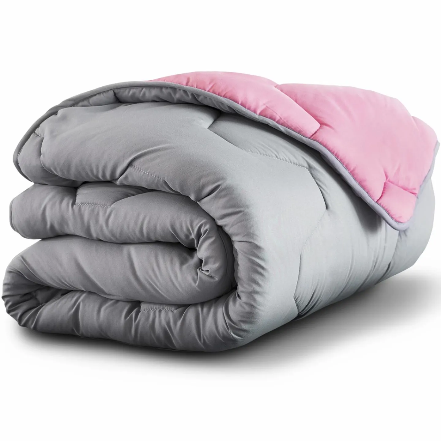 Couette bicolore 220x240 rose et grise*IDMarket Clearance