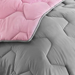 Couette bicolore 220x240 rose et grise*IDMarket Clearance