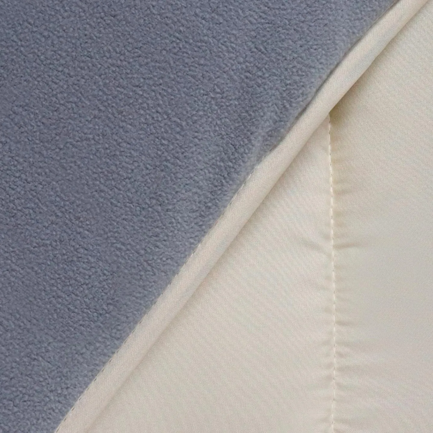 Couette polaire biface 200x200 cm gris et crème 400 gr*IDMarket