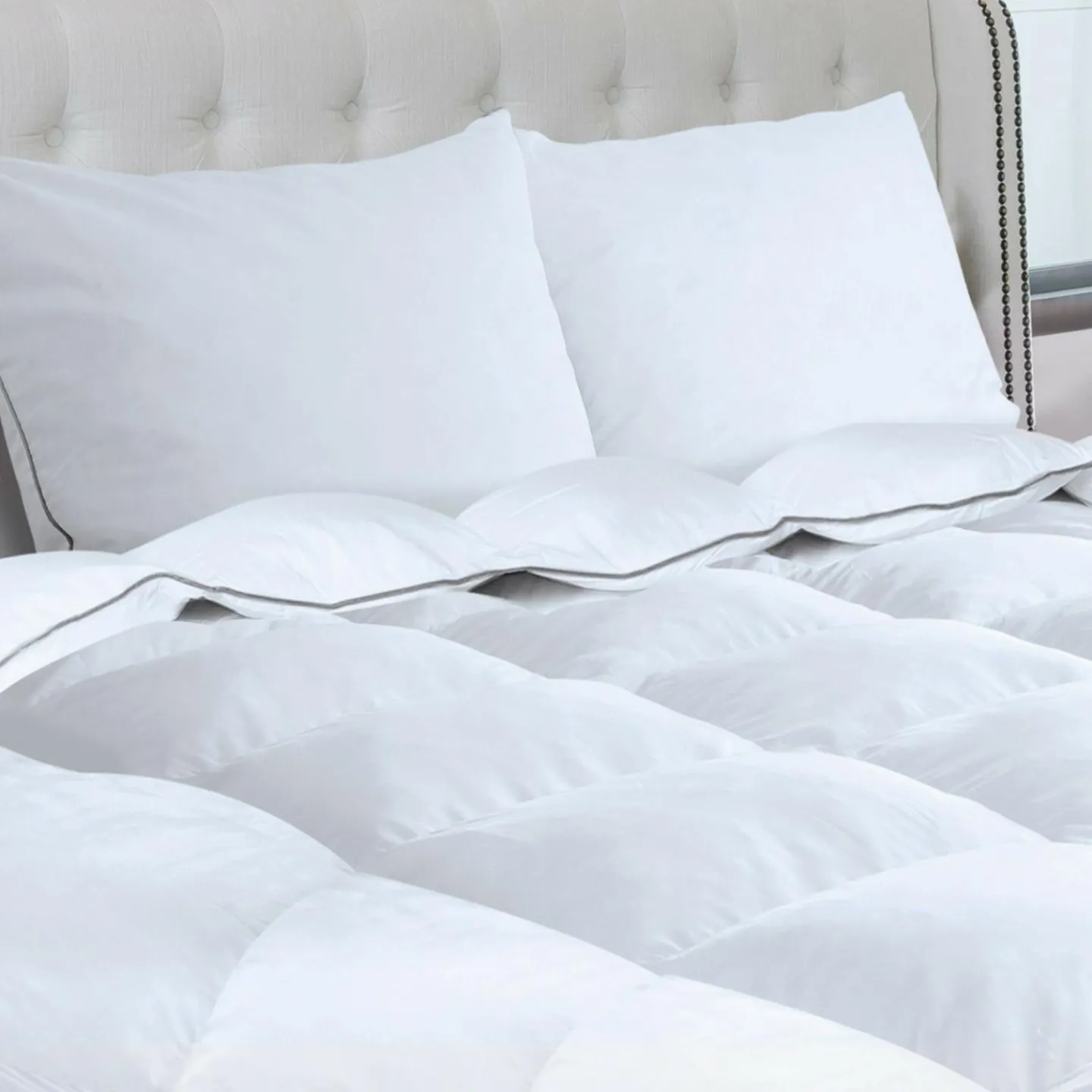 Couette 240x260 + 2 oreillers en plume d'oie*IDMarket Outlet