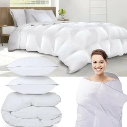 Couette 240x260 + 2 oreillers en plume d'oie*IDMarket Outlet