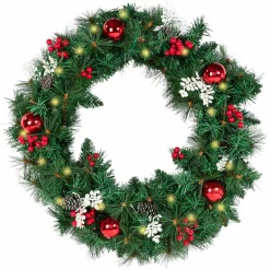 Couronne de Noël avec 20 LED blanche*IDMarket Discount