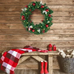 Couronne de Noël avec 20 LED blanche*IDMarket Discount