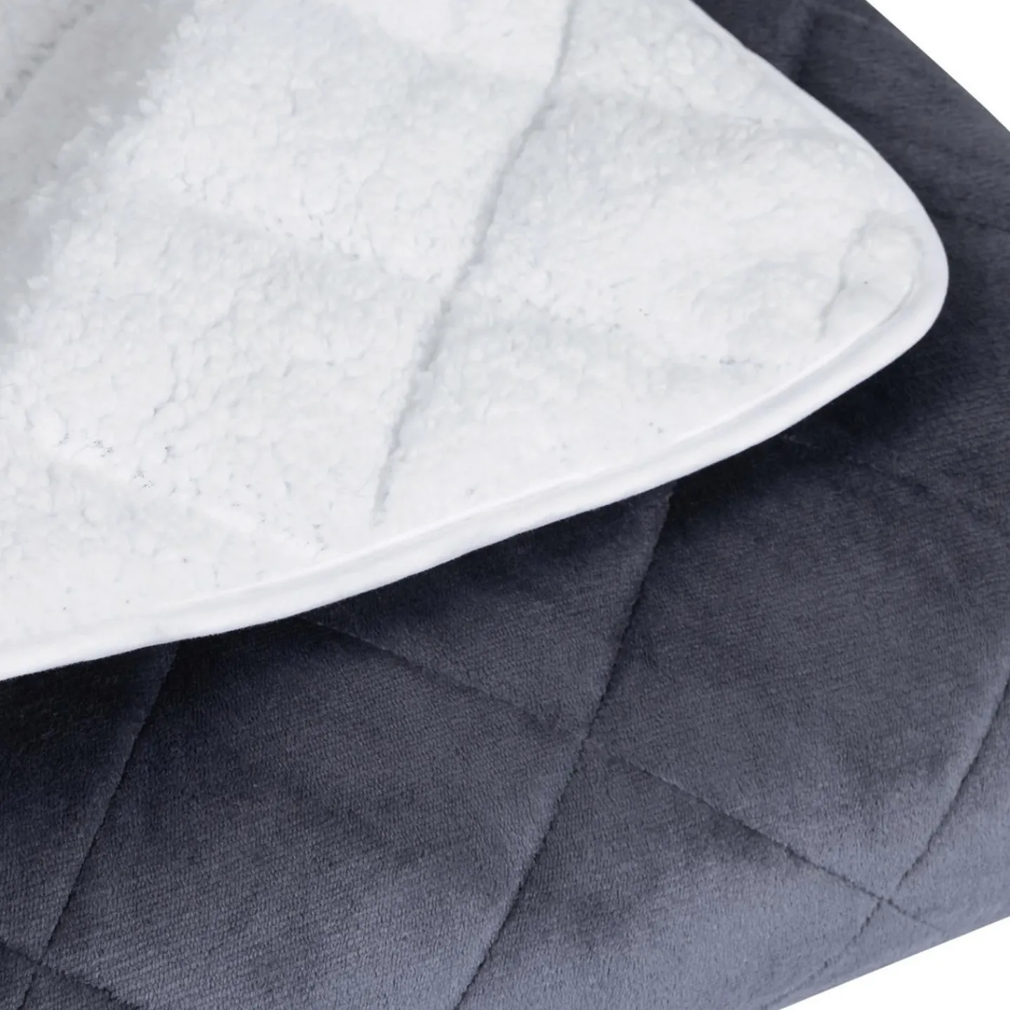 Couverture lestée 150x200 cm biface polaire gris et blanc 7 kg*IDMarket