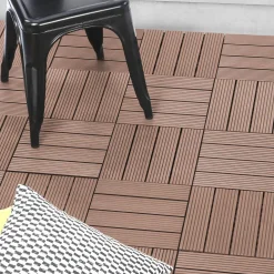 Dalles composite clipsables 30x30 cm pour terrasse*IDMarket Clearance