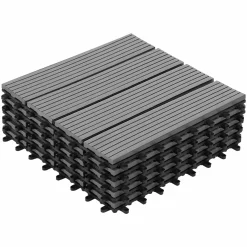 Dalles composite clipsables 30x30 CM en bois gris*IDMarket Online