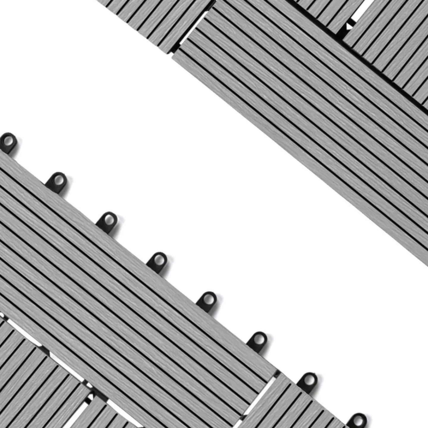 Dalles de terrasse mosaïques clipsables bois composite gris 30 x 30 cm*IDMarket