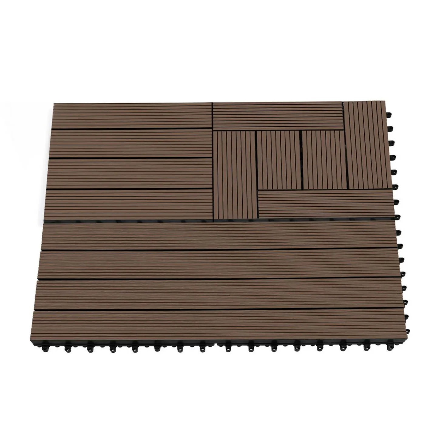 Dalles de terrasse mosaïques clipsables bois composite taupe 30 x 30 cm*IDMarket Clearance