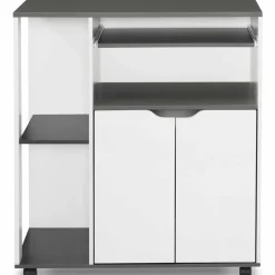 Desserte à roulettes blanche et grise 76 cm*IDMarket New