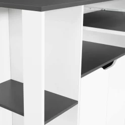 Desserte à roulettes blanche et grise 76 cm*IDMarket New