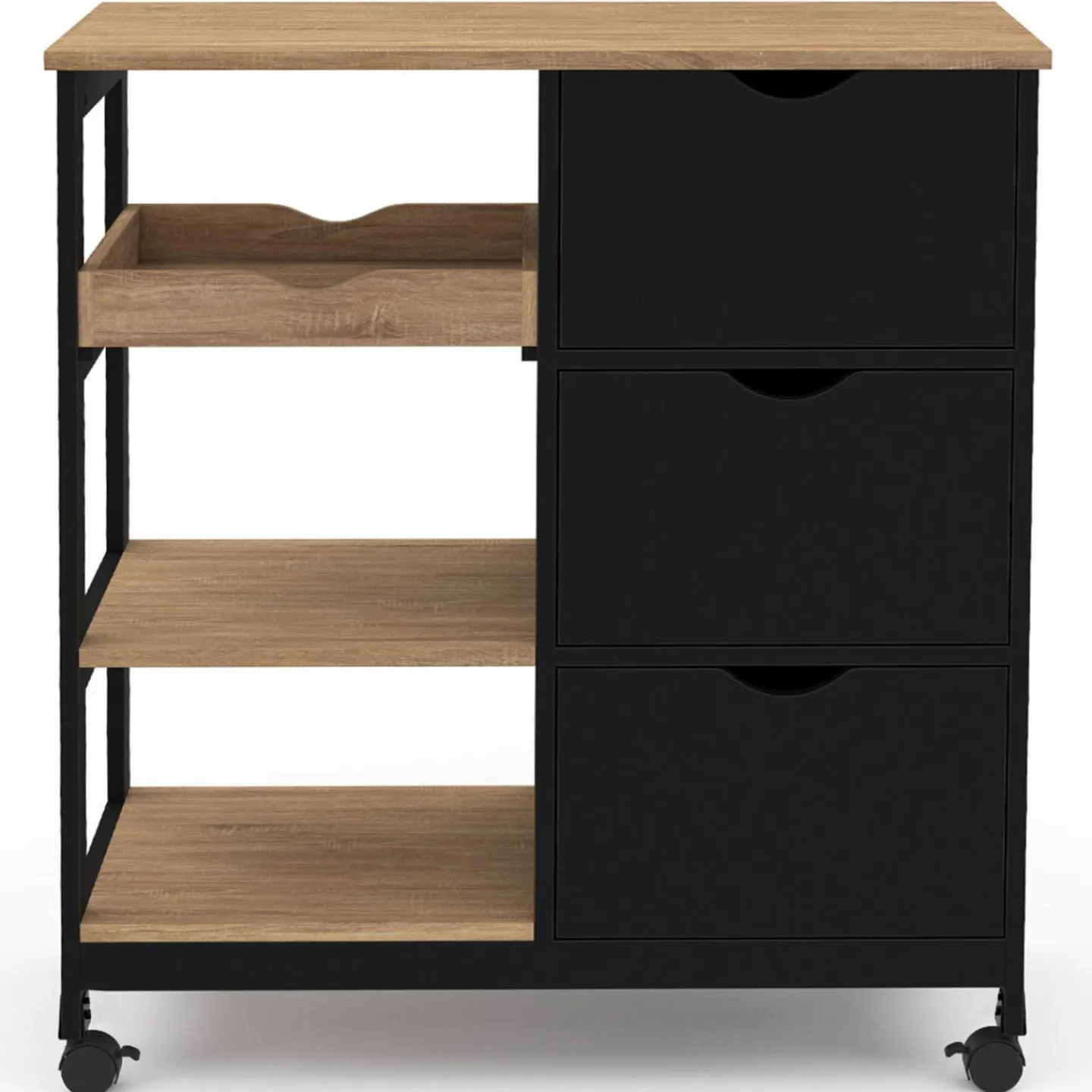 Desserte de cuisine 3 paniers et 1 plateau amovible L.76 CM*IDMarket Online