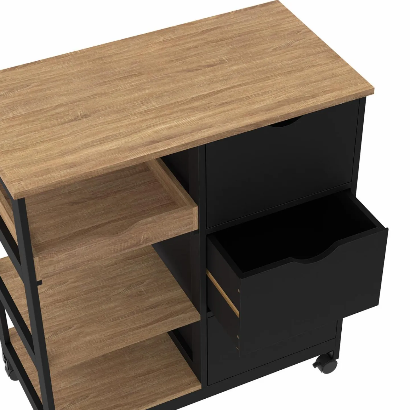 Desserte de cuisine 3 paniers et 1 plateau amovible L.76 CM*IDMarket Online