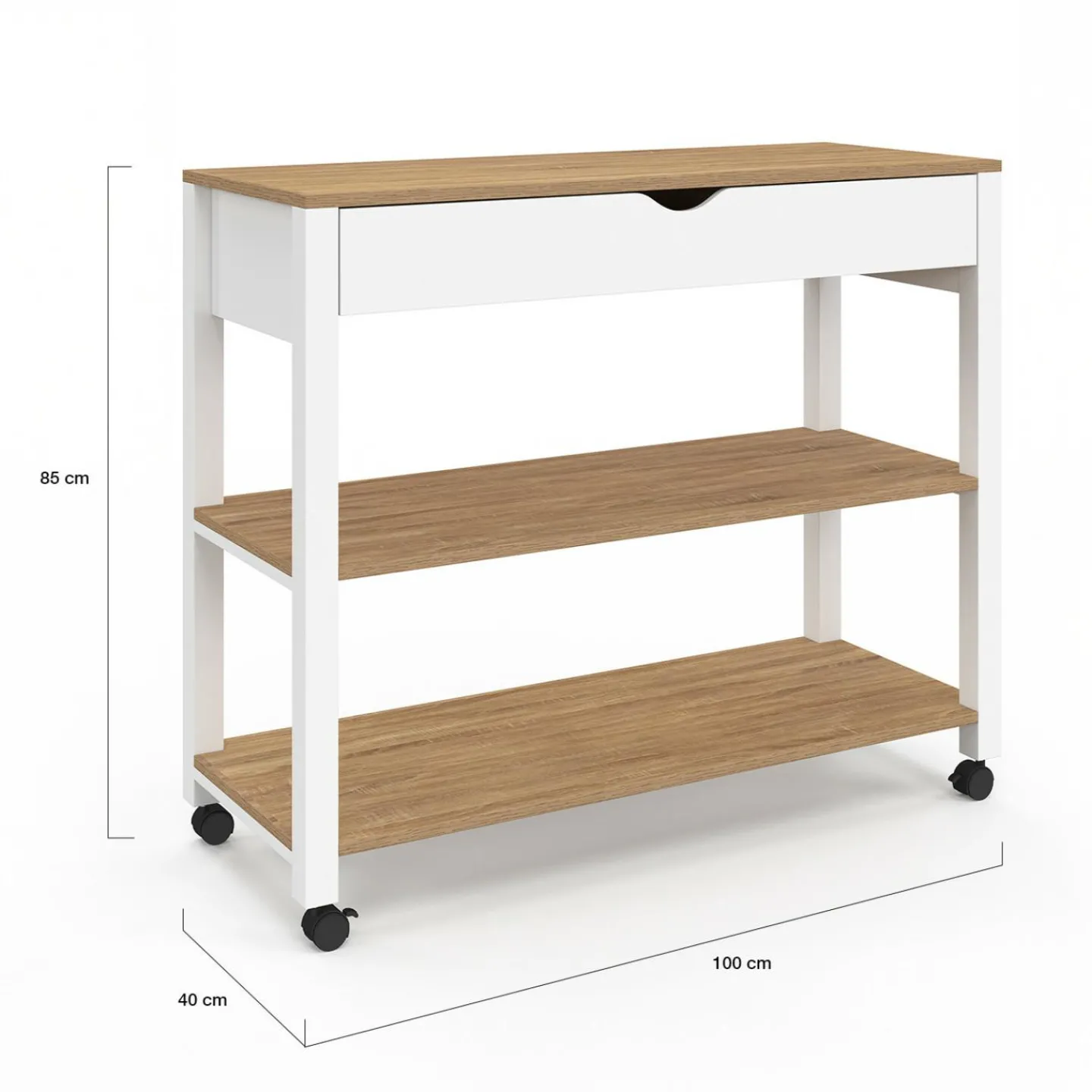 Desserte de cuisine XXL plan de travail 110 cm et tiroir*IDMarket Clearance