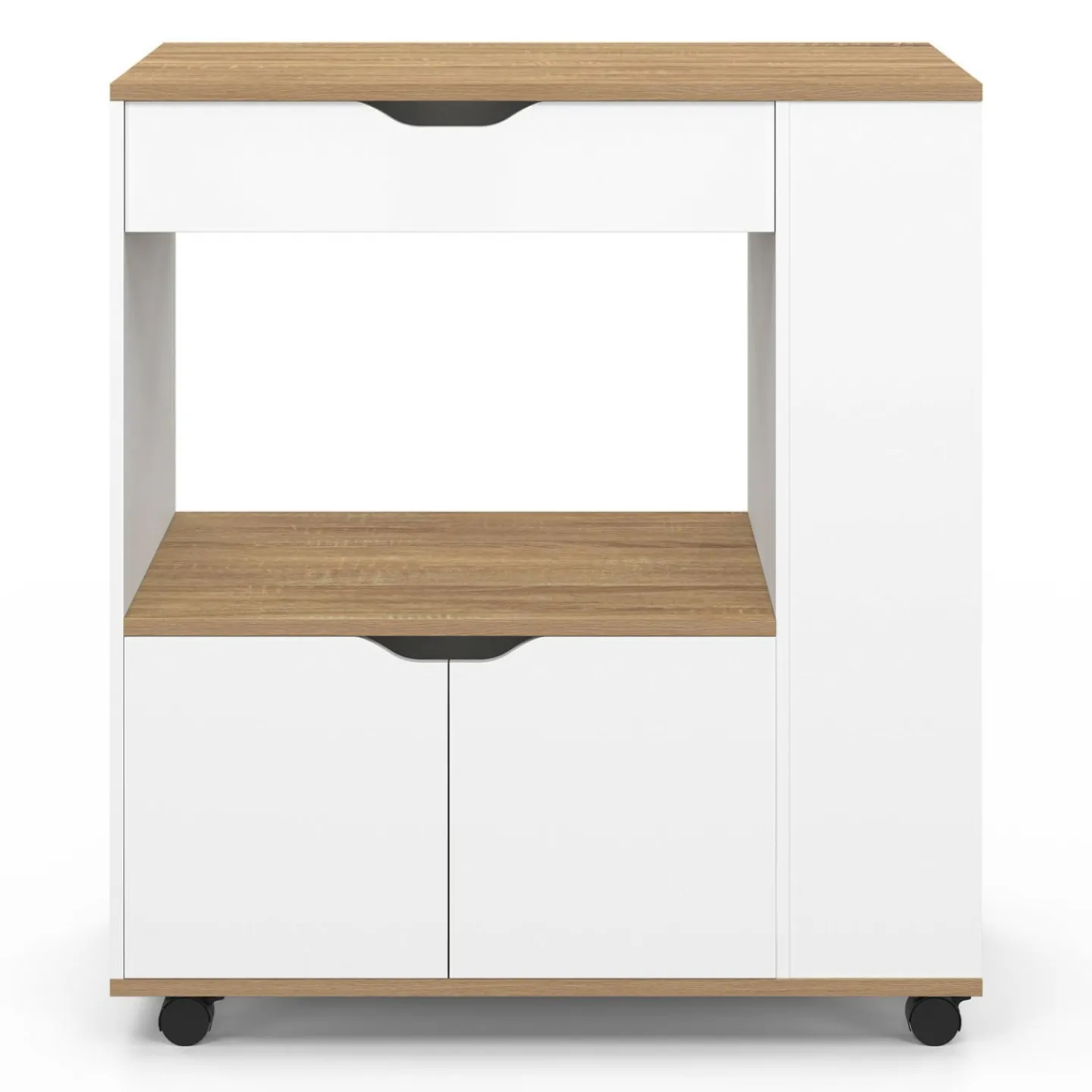 Desserte micro-onde placard tiroir épices blanc*IDMarket Online