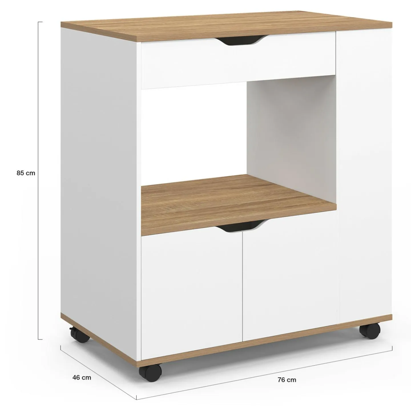 Desserte micro-onde placard tiroir épices blanc*IDMarket Online