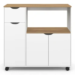 Desserte micro-onde xxl bois blanc*IDMarket Online