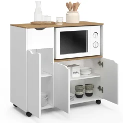 Desserte micro-onde xxl bois blanc*IDMarket Online