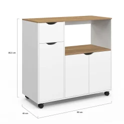 Desserte micro-onde xxl bois blanc*IDMarket Online