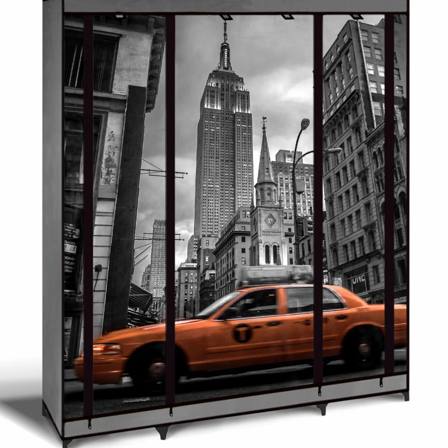 Dressing armoire en tissu imprimé New York*IDMarket Online