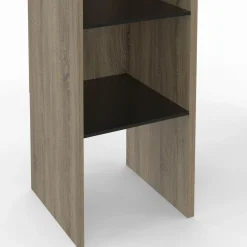 Dressing d'angle modulable L. 90 / 127 cm double penderie + étagères bois et noir*IDMarket Online