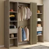 Dressing double extensible en bois 120/180 x 180 cm*IDMarket New