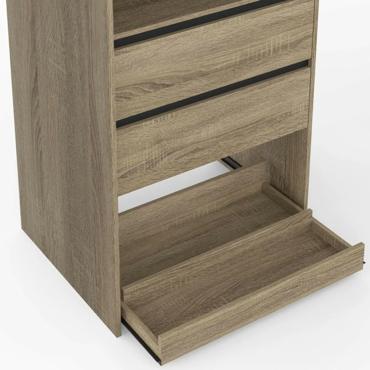 Dressing double XXL 220 cm hêtre avec porte pantalons + étagères + tiroirs + rangements à chaussures et noir*IDMarket Sale