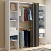 Dressing extensible double blanc avec rideau gris*IDMarket Best