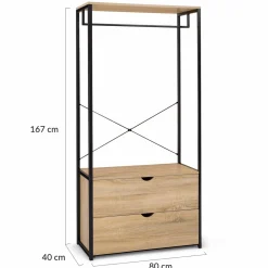 Dressing industriel 2 tiroirs 80 cm*IDMarket Hot