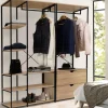 Dressing modulable industriel double penderie 2 tiroirs*IDMarket New