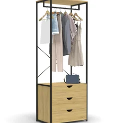 Dressing penderie 3 tiroirs L.60 cm design industriel*IDMarket