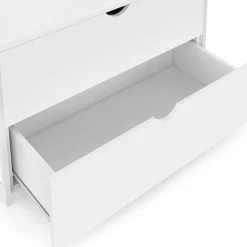 Dressing penderie 2 tiroirs bois blanc et métal blanc L. 80 cm*IDMarket