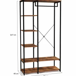 Dressing penderie avec étagères style industriel*IDMarket Clearance